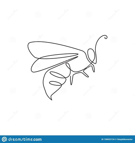 A Single Line Drawing Of A Bee