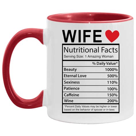 See on tough as a mother. Wife Nutrition Facts Mother's day gifts For Mom Accent Mug ...