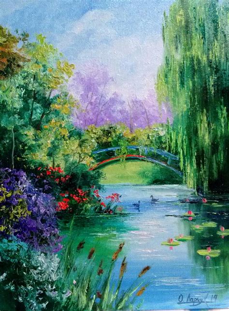 At The Pond Painting By Olha Darchuk Fine Art America
