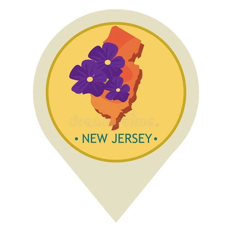 Map Pointer With New Jersey State Vector Illustration Decorative