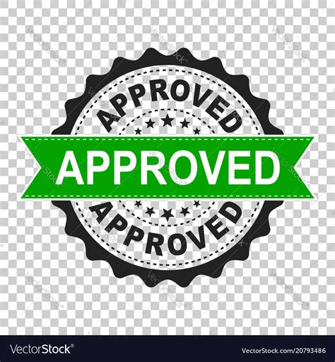 Approved Seal Stamp Icon Approve Accepted Badge Vector Image