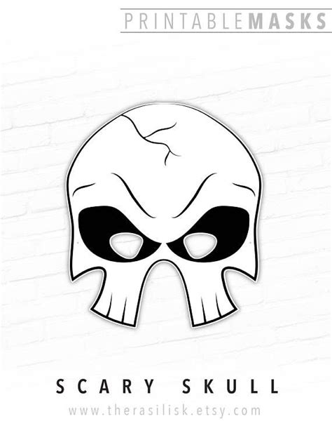 Halloween Mask Printable Masks Scary Skull Skeleton Mask Etsy