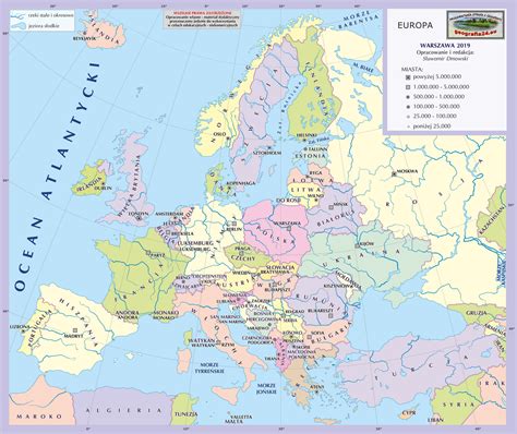 Stolicami Mapa Polityczna Europy