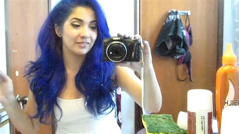 Several years ago i wanted blue hair and used manic panic in after midnight blue on my unbleached hair. New Hair! (Manic Panic, Rockabilly Blue!) - YouTube