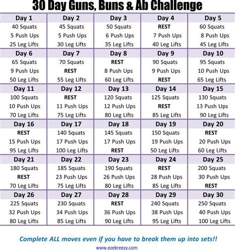 30 Day Fitness Challenge And Printable 30 Day Workout Challenge