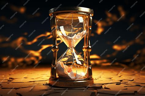 Premium Ai Image A Cracked Hourglass With Time Suspended Signifying