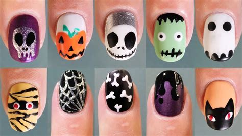 10 UÑas De Halloween Sin Herramientas Nail Art Youtube