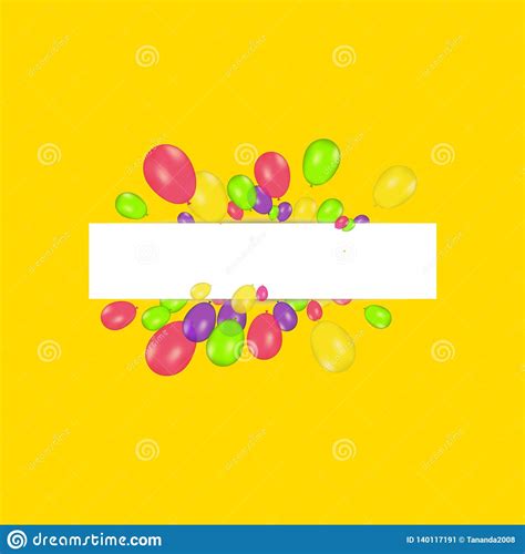 Blank Banner With Color Balloons And Confetti Vector Festive