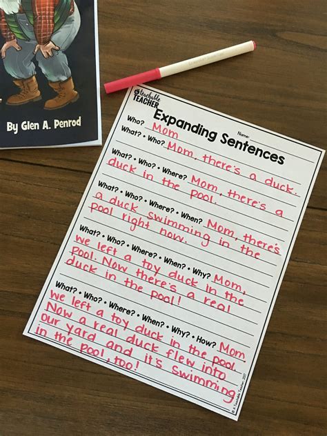 Expanding Sentences Activity - A Teachable Teacher