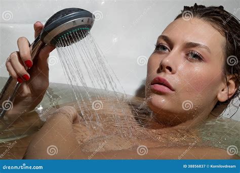 woman relaxing in bathtub stock image image of sitting 38856837