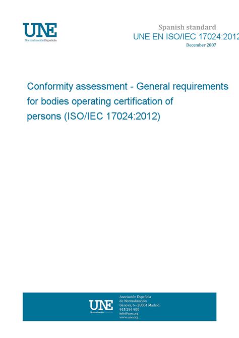 Une En Isoiec 170242012 Conformity Assessment General Requirements