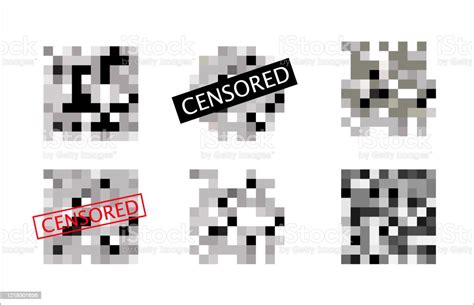 Vetores De Conjunto De Sinais Censurados Pixel Censor Conceito De Barra