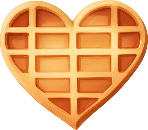Heart Shaped Waffle Isolated Hand Drawn Painting Illustration 28566538