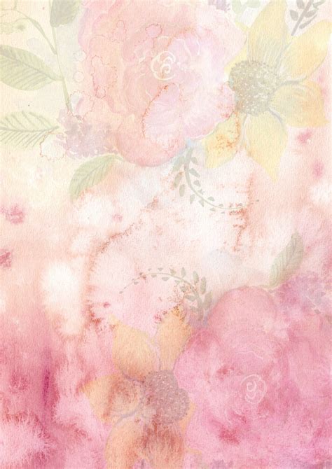 Background Watercolor Flowers Pink Romantic Soft Clean Public Domain
