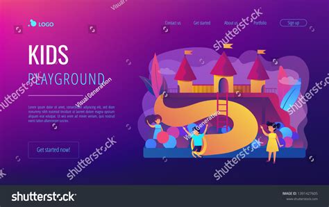 Happy Children Playing Outdoors On Playground Royalty Free Stock