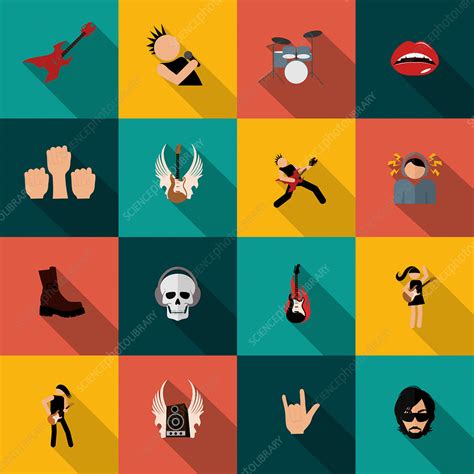 Rock Music Icons Illustration Stock Image F0198312 Science Photo Library