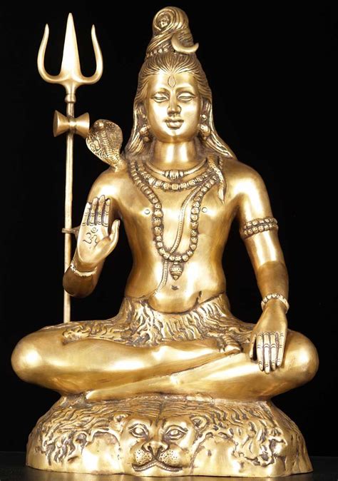 Brass Seated Shiva Statue With Trident 24 Shiva Shiva Statue Statue