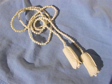 Exquisite And Large Vintage Genuine Ivory Floral Lariat Etsy Ivory