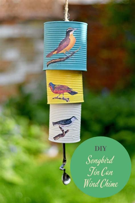 How To Make A Decoupage Tin Can Wind Chime Picture Box Blue