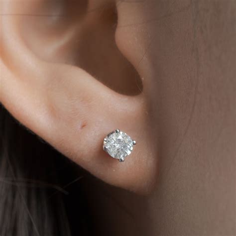 1 Ct Diamond Round Stud Earring Diamond Earrings Studs Round