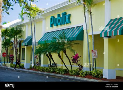 Boca Raton Boca Raton Shopping Center At Woodfield Publix Sign Supermarket Store Palm Trees