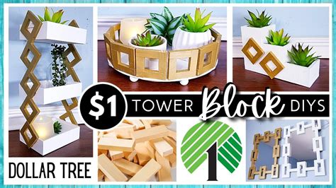 New Dollar Tree Diy Tumbling Tower Blocks Diys Glam Vanity Storage Decor White Gold