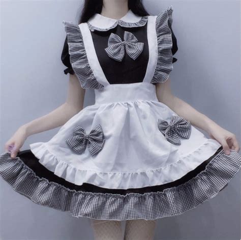 Maid Cosplay Costume Women Schoolgirl Dress Ladies French Maid Etsy