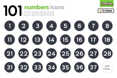 101 Numbers Icons Jolly Black Icon Globe Icon Letter Icon