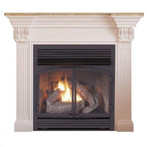The stylish arched fireplace screen and dual burner which produces generous flames along with a realistic sprayed. Duluth Forge 29 in. 32,000 BTU Ventless Dual Fuel Gas ...