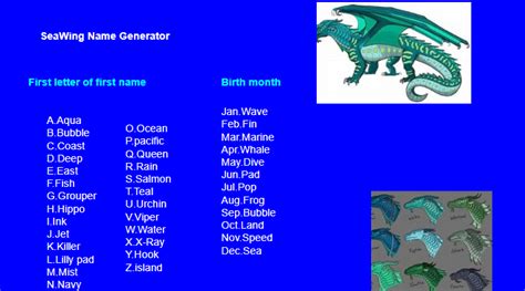 Seawing Name Generator Name Generator Wings Of Fire Lettering