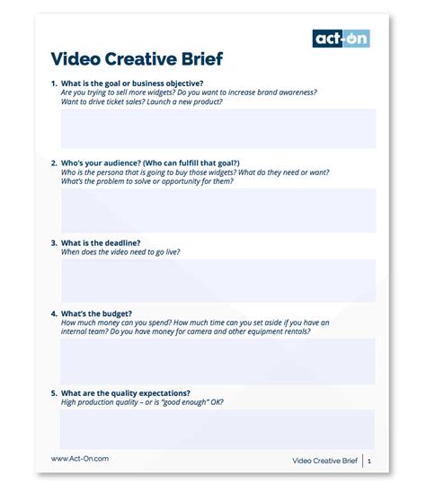 How To Write An Awesome Creative Brief Templates Example Creative