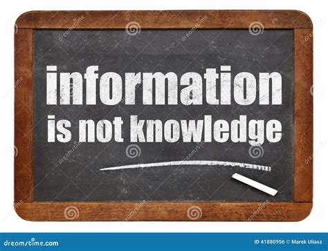 Information Is Not Knowledge Quote Stock Photo Image Of Vintage