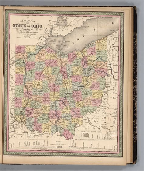 A New Map Of The State Of Ohio Published By Thomas Cowperthwait And Co