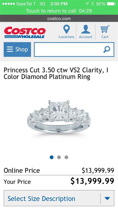 It's best to begin your search on blue nile with a visit to their recently purchased engagement rings page to help you choose your setting. Costco ring | Costco ring, Platinum diamond rings, Rings ...