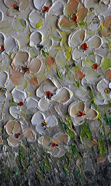 Daisy Abstract Wildflowers Oil Painting Original Art On Canvas Large