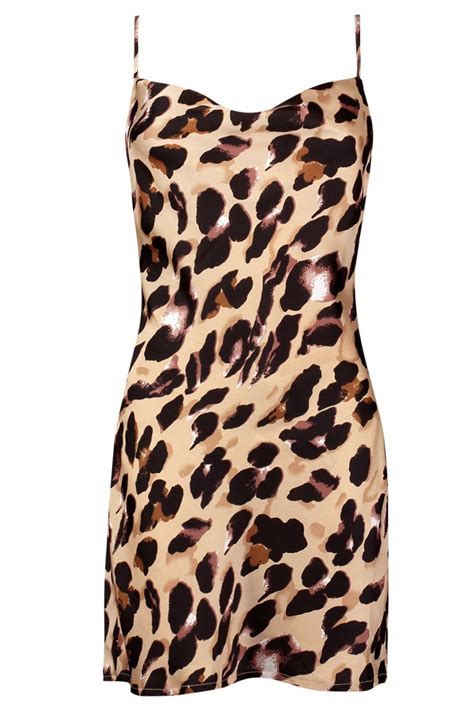 Satin Leopard Print Mini Dress Leopard Print Outfits Print Clothes Mini Dress
