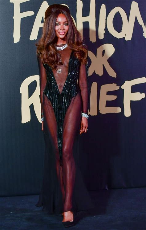 Naomi Campbell Fights Poverty In Naked Dress At Fashion For Relief