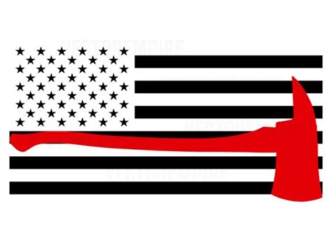 American Flag Firefighter Svg Thin Red Line Svg Fire Etsy