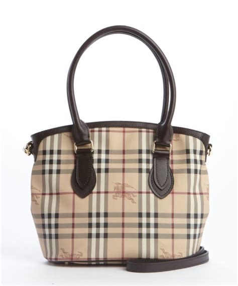 Burberry Leather Trimmed Nova Check Coated Canvas Convertible Top
