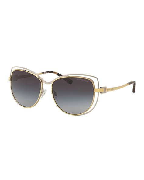 michael kors wire rim gradient cat eye sunglasses in metallic lyst