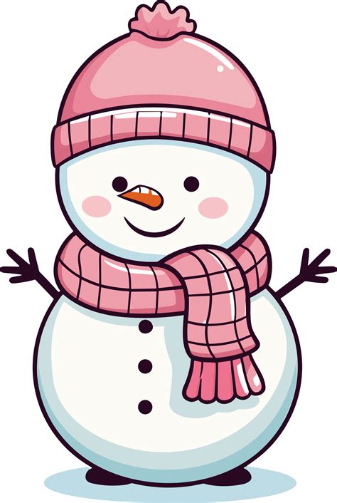 Whimsical Winter Charm with Adorable Snowman 32503705 PNG