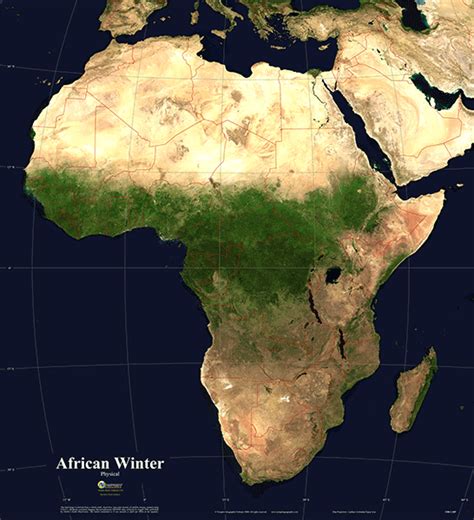 African Winter Physical Wall Map By Newport Geographic Mapsales