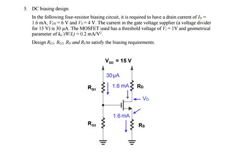Solved Dc Biasing Design In The Following Four Resistor