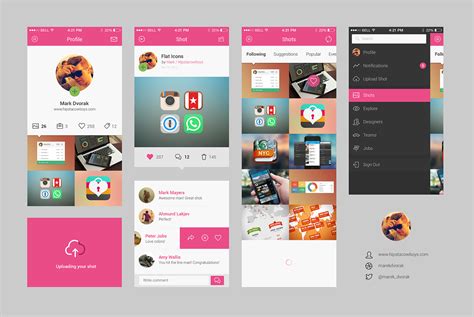 Dribbble App Concept Psd File Freepsdcc Free Psd Files And