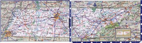 Laminated Map Large Detailed Roads And Highways Map Of Tennessee