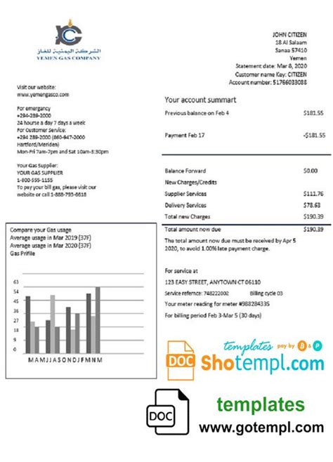 Editable Utility Bill Templates In Psd And Doc Format Bill Template