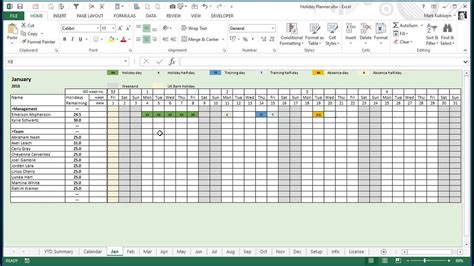 Employee Vacation Planner Template Excel Awesome Any Year Holiday