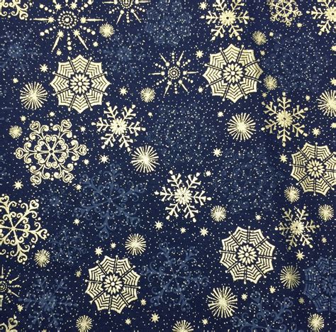 Christmas Blue Silver Snowflake Fabric 1 Yard