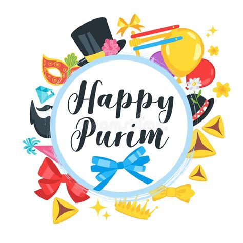 Happy Purim Celebration Card Stock Vector Illustration Of Event