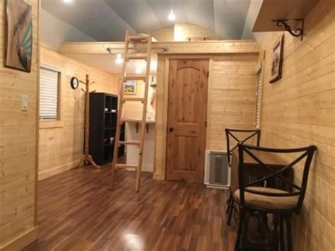 Interior View Of 12x28 Lofted Deluxe Cabin Shed Tiny House Loft